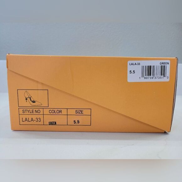 NWT Chase + Chloe Lala Rhinestone Ankle Wrap Pump Turquoise GREEN Pointed Toe - Picture 4 of 6